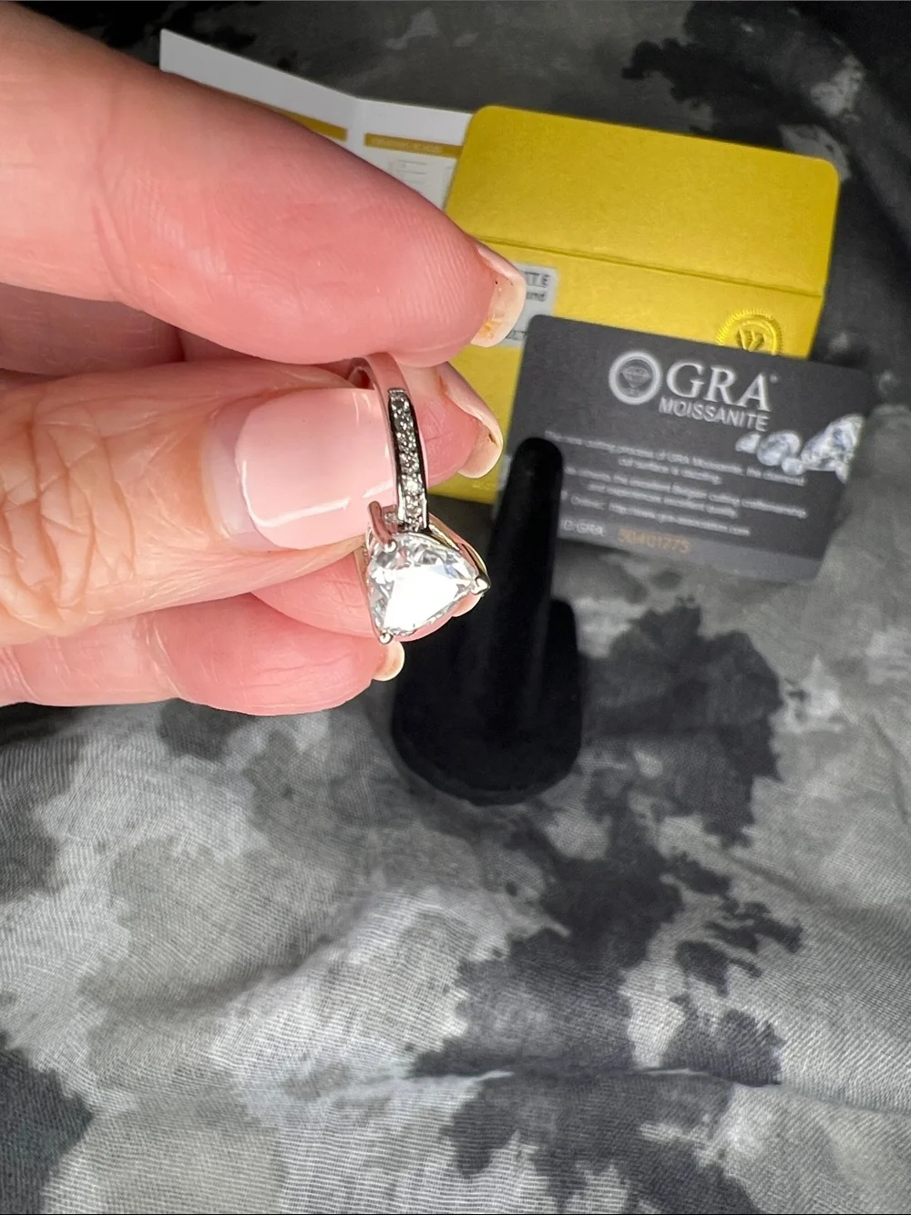 Moissanite Heart-Cut Solitaire Ring in White